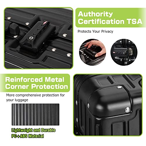 24In Black AnyZip Aluminium Suitcase with TSA Lock