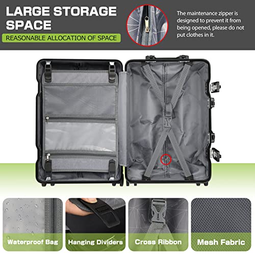24In Black AnyZip Aluminium Suitcase with TSA Lock