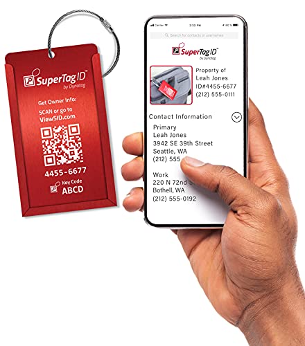 Smart Aviation Luggage ID Tag with Lifetime Recovery Service (Ruby Red)