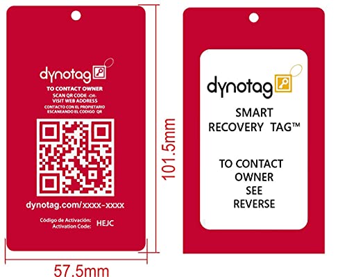 Smart Aviation Luggage ID Tag with Lifetime Recovery Service (Ruby Red)