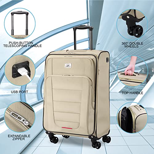 Lightweight 20-Inch Carry On Luggage with Spinner Wheels