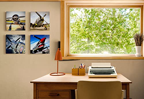WW2 Airplane Canvas Wall Art - 4 Piece Set