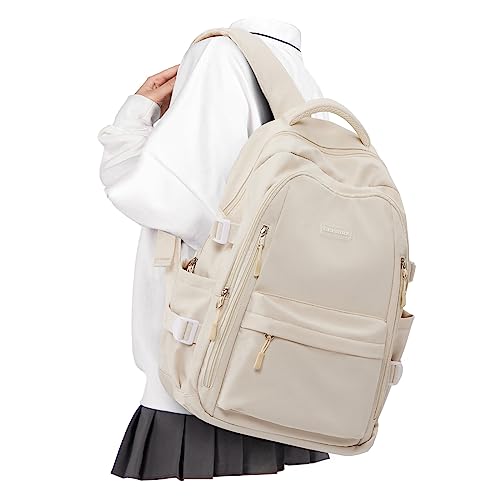 Compact Beige Laptop Backpack for Aviation Enthusiasts