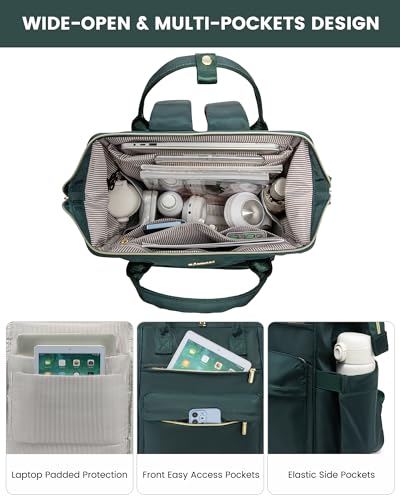 17" Green Laptop Backpack for Women - Aviation