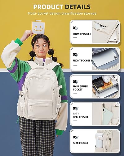 Compact Beige Laptop Backpack for Aviation Enthusiasts