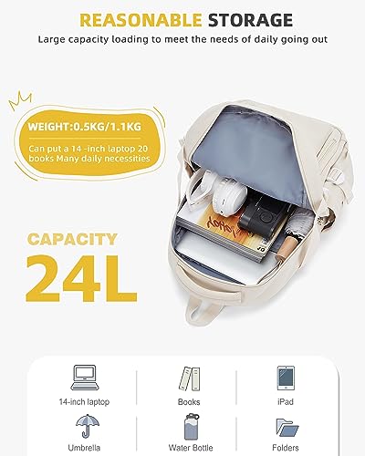 Compact Beige Laptop Backpack for Aviation Enthusiasts