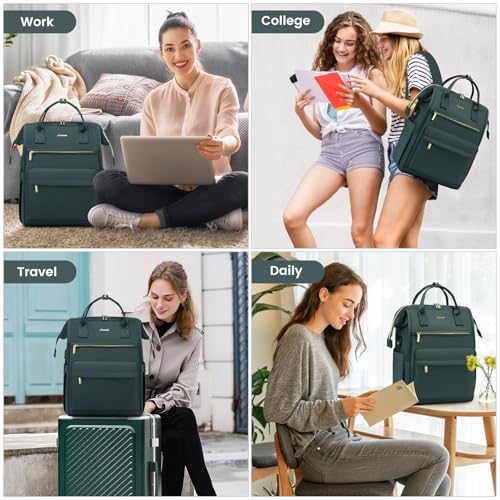 17" Green Laptop Backpack for Women - Aviation