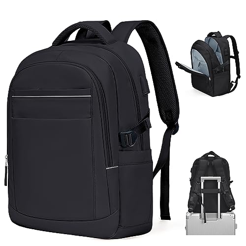 Aviation Laptop Backpack with USB Port - Black