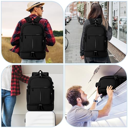 ZOMFELT Airline Approved Travel Backpack, Waterproof, Black