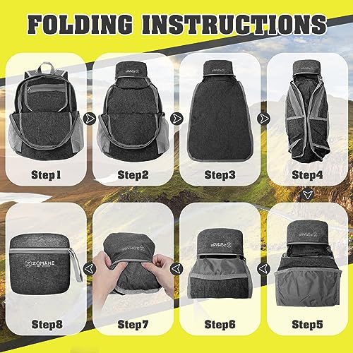 ZOMAKE 10L Lightweight Hiking Backpack - Travel Outdoor Sports