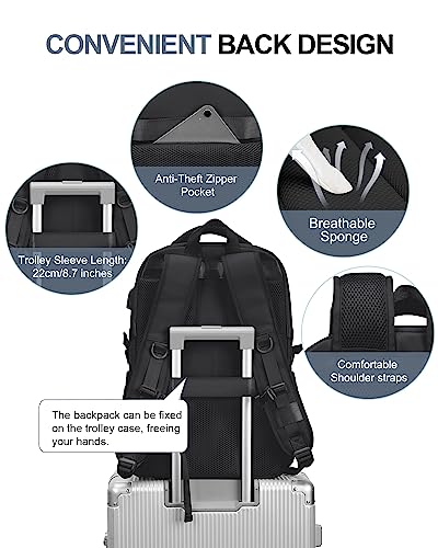 Aviation Laptop Backpack with USB Port - Black