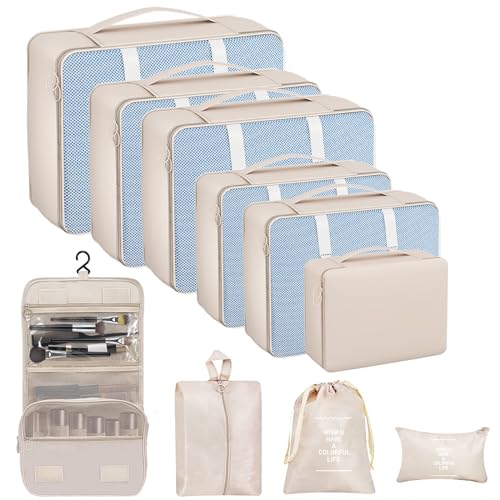 10-Piece Compression Packing Cubes Set, Aviation Essential