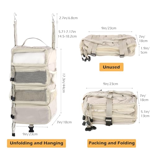 Portable Hanging Shelves for Suitcase - S Beige