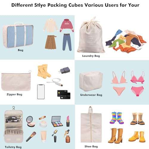 10-Piece Compression Packing Cubes Set, Aviation Essential