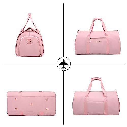 Pink Convertible Garment Weekender Bag for Women