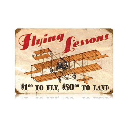 Vintage Aviation Humor Metal Sign, 7.8x11.8 Inches