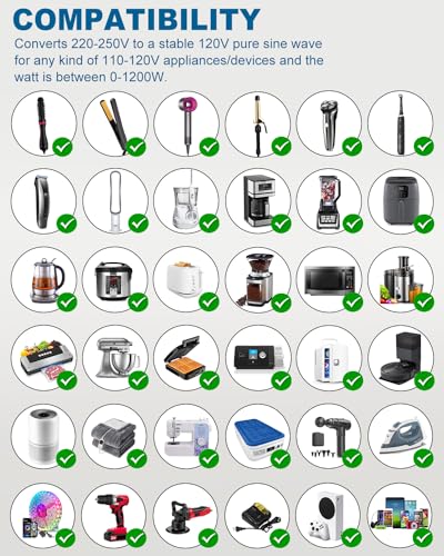 HYTED 1200W Aviation Voltage Converter for International Travel