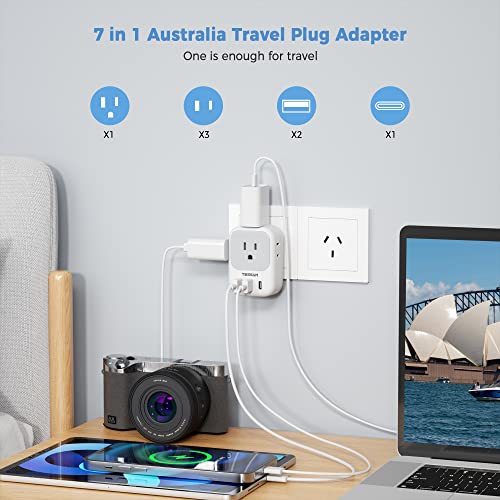 Australia NZ Power Adapter USB C: TESSAN Travel Adaptor