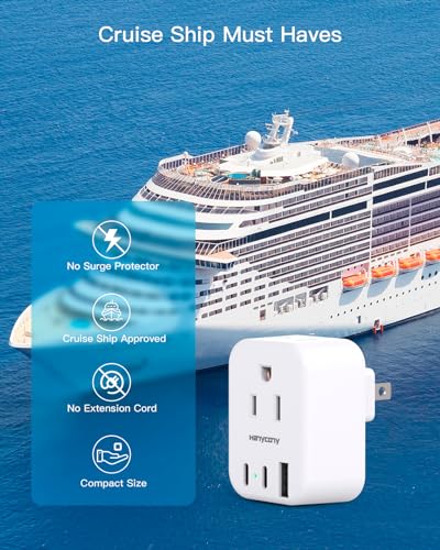 US to Japan Plug Adapter, 2 Outlet 3 USB Ports