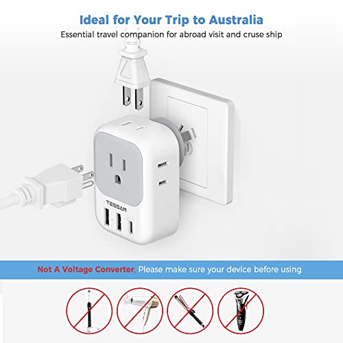Australia NZ Power Adapter USB C: TESSAN Travel Adaptor