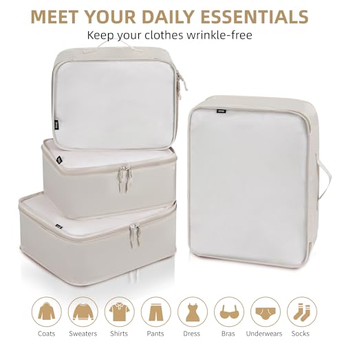 Aviation Travel Packing Cubes Set - Cream