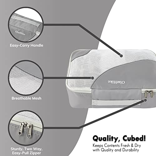 OlarHike 8-Piece Travel Packing Cubes - Ash Grey