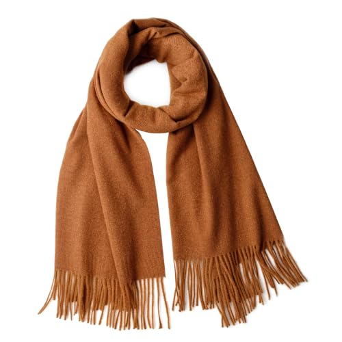 Stylish Large Cashmere Scarf for Women - Solid Brown