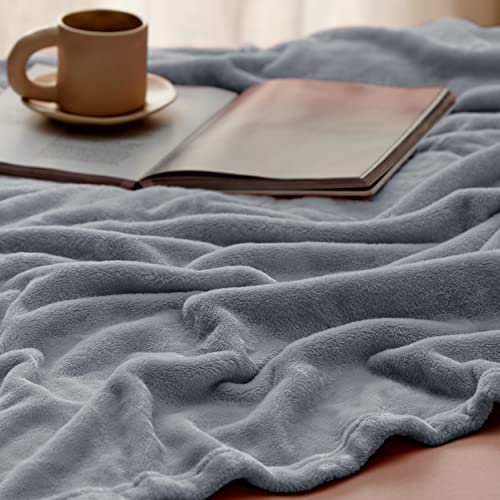 Aviation Grey Flannel Bed Throw Blanket