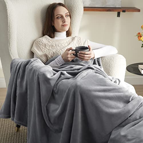 Aviation Grey Flannel Bed Throw Blanket