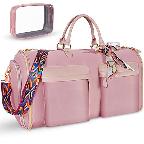 Pink Convertible Travel Garment Duffle Bag for Women