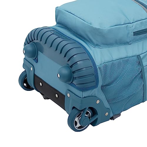 18-Inch Aqua Travelers Club Rolling Backpack