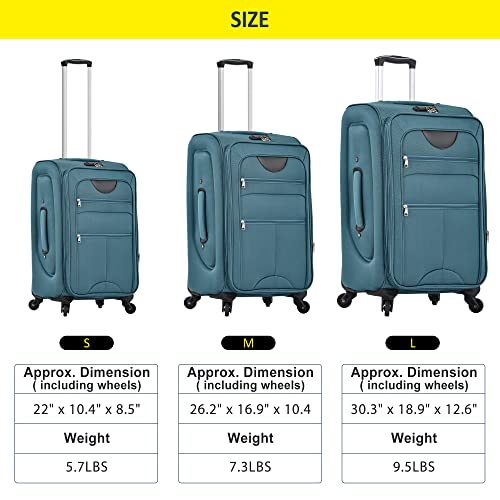 3-Piece Aviation Travel Set with Spinner and TSA Lock