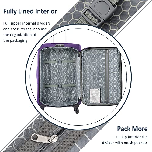 Softshell Spinner Luggage Set – Purple, Various Sizes