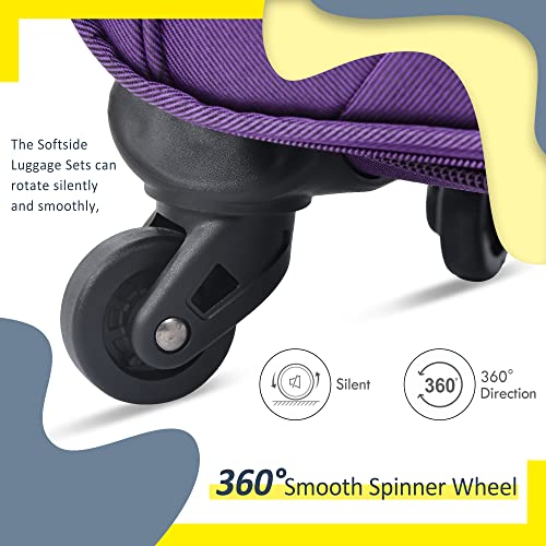 Softshell Spinner Luggage Set – Purple, Various Sizes
