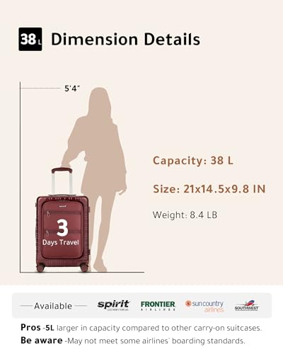 Pink PC Hard Shell Spinner Luggage - 21