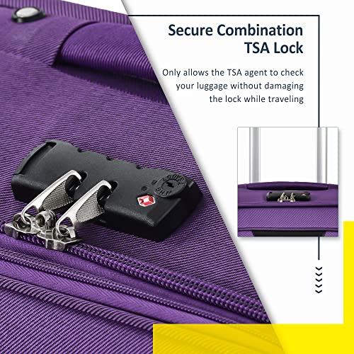 Softshell Spinner Luggage Set – Purple, Various Sizes