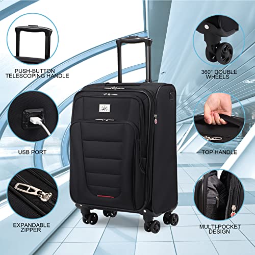 Verdi Travel Softshell Luggage Set: 2-Piece Lightweight Duo