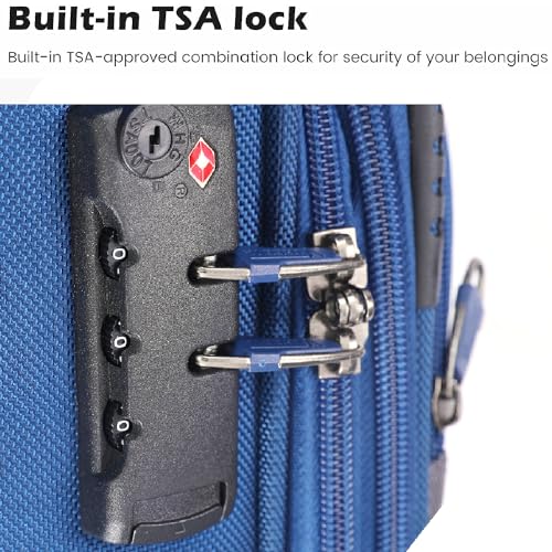 Pianeta Spinner Luggage Set: Softshell, Lightweight, 3pcs (Blue)