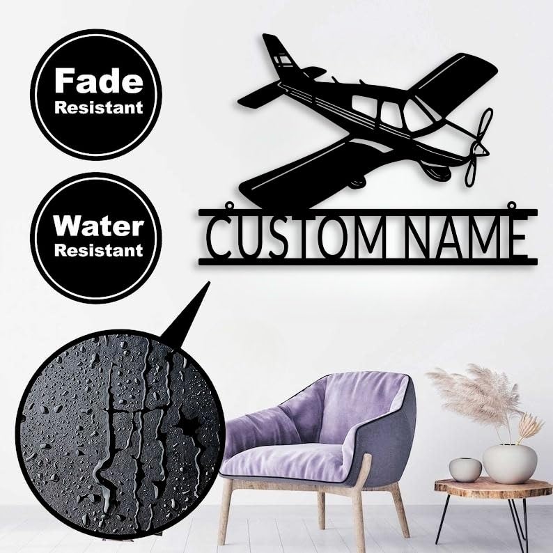 Personalized Aircraft Metal Wall Art Decor for Aviation