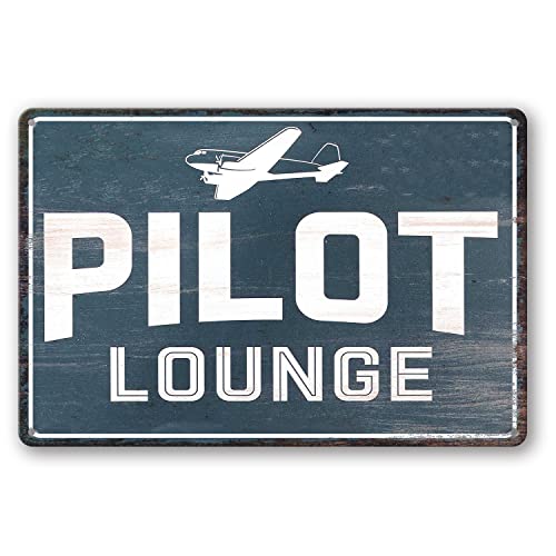 Vintage Pilot Lounge Metal Sign for Aviation Enthusiasts