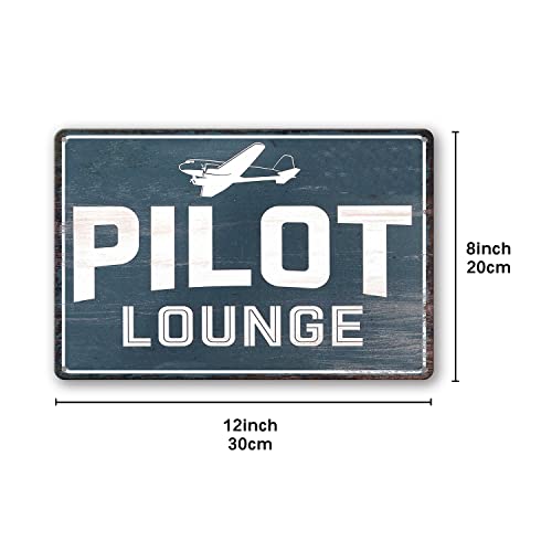 Vintage Pilot Lounge Metal Sign for Aviation Enthusiasts