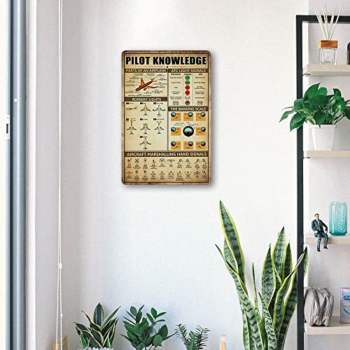 Vintage Aviation Metal Signs - Retro Pilot Knowledge Decor