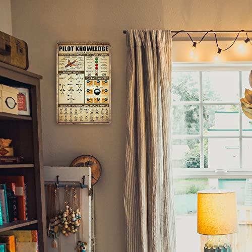 Vintage Aviation Metal Signs - Retro Pilot Knowledge Decor