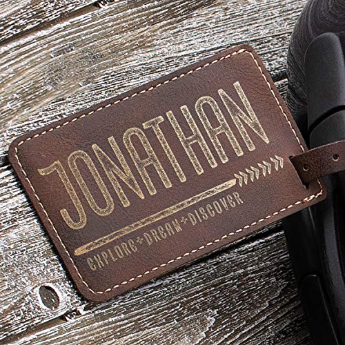 Customizable Leather Luggage Tag Set - 9 Colors