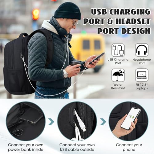 17" Aviation Laptop Backpack with USB Charging Hole