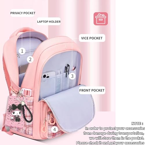 Vivixilan Kawaii Anime Cartoon Backpack with 18Pcs Accessories