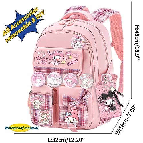 Vivixilan Kawaii Anime Cartoon Backpack with 18Pcs Accessories