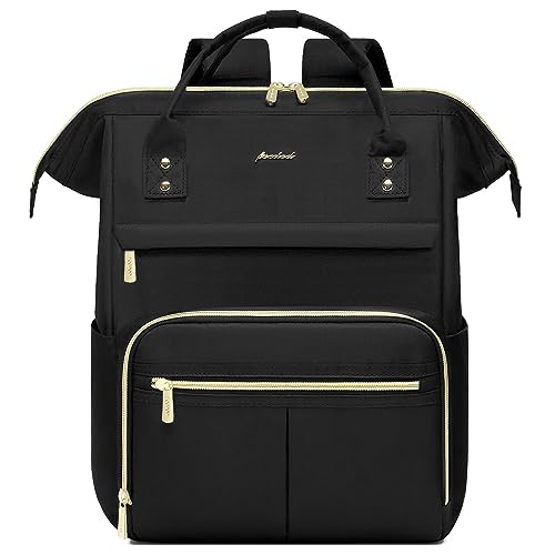 Black Aviation Laptop Backpack for Women - 15.6