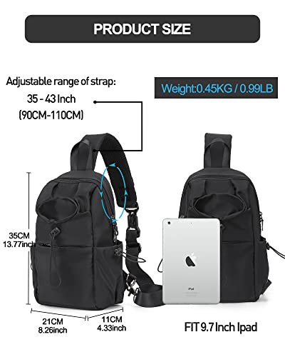 Black Sling Crossbody Bag for Aviation Enthusiasts