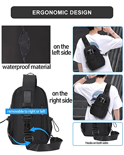 Black Sling Crossbody Bag for Aviation Enthusiasts